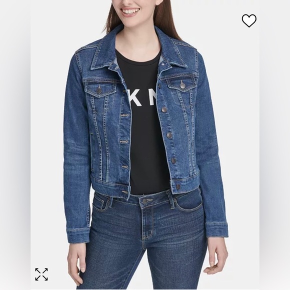 DKNY Cropped Denim Jacket Sz S.  NWT - Picture 2 of 7